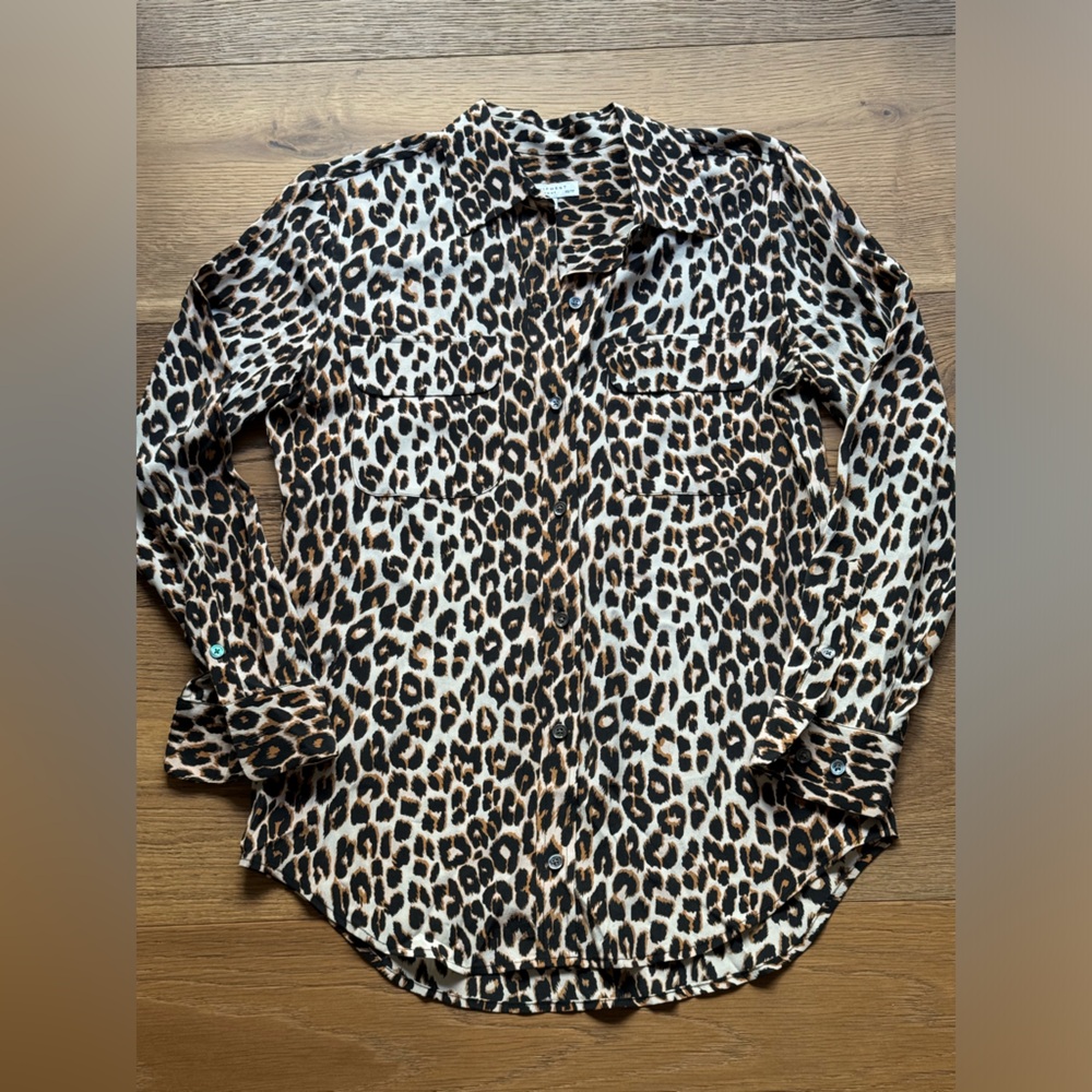EQUIPMENT | XS | Leopard  Silk Blouse